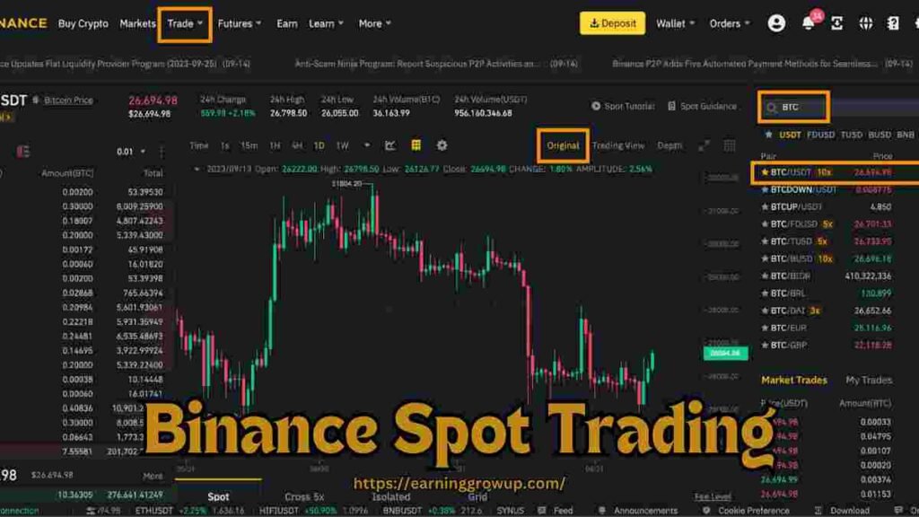 Binance Spot Trading